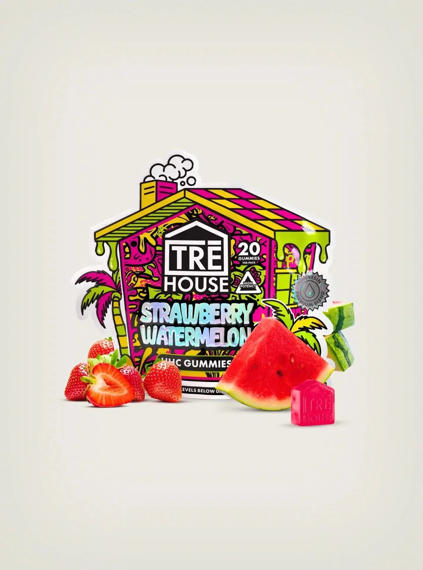 TRE House | Gomitas con THC de HHC | Strawberry Watermelon | 25mg/pza 20pzs - CannaFlow